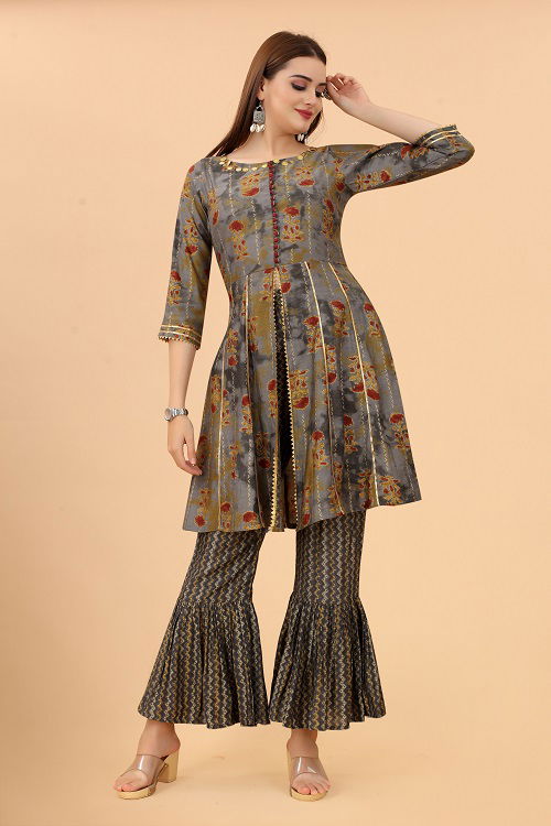 Growish Izel 1037 Printed Designer Wholesale Western Wear Top With Bottom
